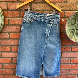 AG Adriano Goldschmied Bruna Blue Denim Skirt size 25